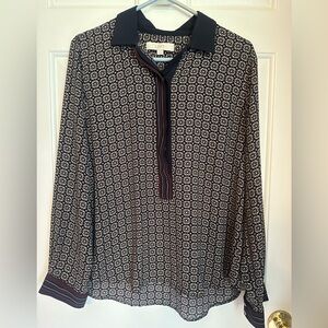 LOFT patterned long sleeve blouse